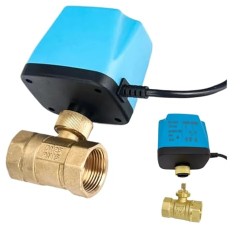 Vanne à bille électrique for ventilo-convecteur de climatisation centrale solaire AC220V DC12V-24V à trois fils et deux commandes(DN40,220V_3WAYS)