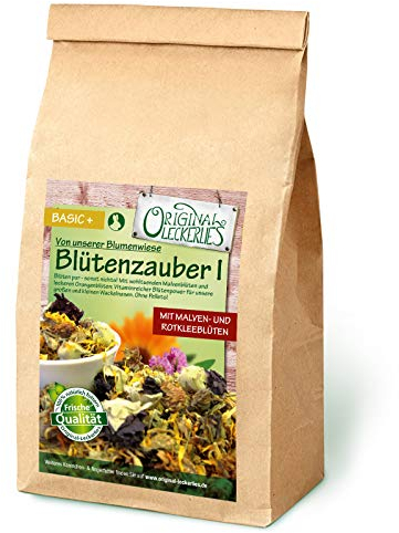 ORIGINAL LECKERLIES: Blütenzauber I 250 g, ***Premium Qualität*** Reiner natürlicher Blütenmix, artgerechtes Nagerfutter für Kaninchen, Meerschweinchen, Hamster, Chinchilla, 100% Natur Blüten