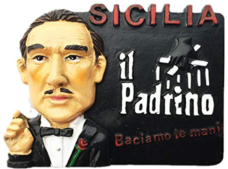 3D-Kühlschrankmagnet, Mafia-Patenvater, Sizilien, Italien, Souvenir, Geschenk, Heim- und Küchendekoration, Magnet-Aufkleber, Sizilien, Italien, Kühlschrankmagnet