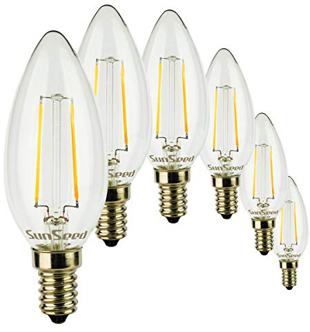 SunSeed 6x Glühfaden LED Kerze Lampe E14 2W ersetzt 25W Neutralweiß 4000K