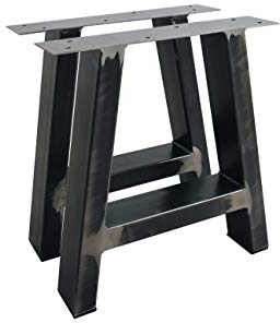 1 Paar (2 Stück) BestLoft ® A-Kufen - Transparent beschichtete Tischkufen A-Form im Industriedesign Tischuntergestell Kufengestell (T8cmxB40cmxH43cm, Transparent)