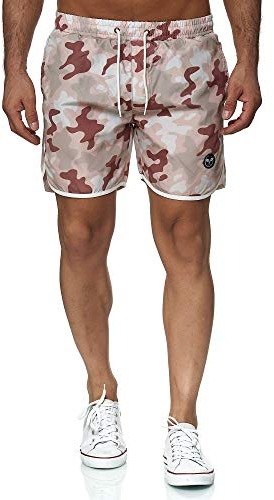 Kayhan Herren Badeshort Sport, Camouflage Creme/Brown/Camel XL