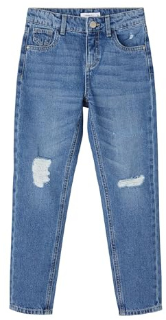 name it Damen NKFROSE DNMATANDO 2648 HW MOM Pant NOOS Jeans, Medium Blue Denim, 116