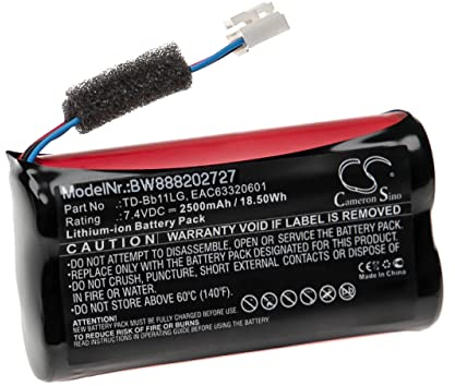 vhbw Batería Compatible con LG Xboom Go PK7 Altavoces, Cajas acústicas (2500 mAh, 7,4 V, Li-Ion)