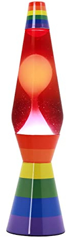 I-TOTAL® - Lampe à Lave Spaceship – Effet Bulles Hypnotisant, Design Rétro et Moderne, Lampe Décorative Colorée avec Cire en Mouvement (LOVE IS LOVE)