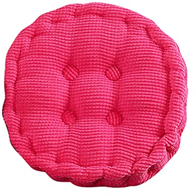 FeiliandaJJ Stuhlkissen 40X40 cm Rund Sitzkissen Bequemes Weich Baumwolle Bodenkissen Dekokissen Auflage Sitzauflage für Indoor Outdoor Büro Boden Balkon Garten (Pink)