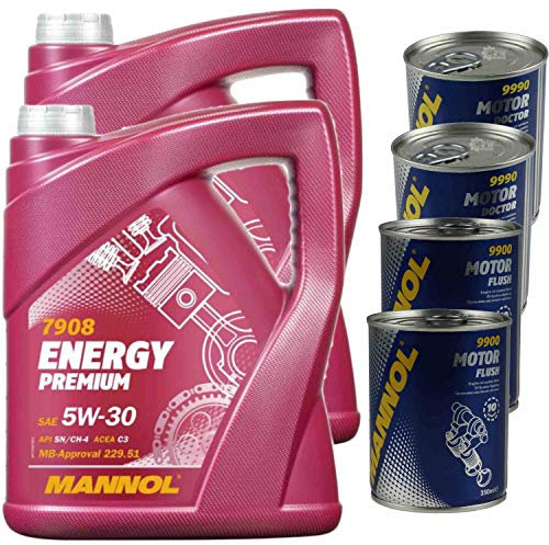 QR-PARTS 69795817 10L Motoröl MANNOL Energy Premium 5W-30 2xMotor Doctor+Motor Flush