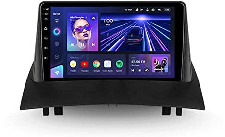 Android 10 Autoradio para Renault Megane 2 2002-2009 9 Pantalla Coche Media Player GPS Navigation Stereo Radio Soporte Carpaly Android Auto/FM RDS/Control Volante/Bluetooth (Color : T300 1+16G)