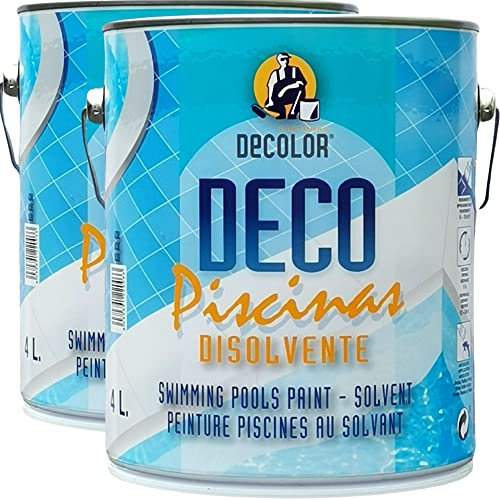 PINTURAS DECOLOR Peinture piscine béton 3 en 1 - Hydrofuge, Haute résistance au chlore, alcalis - Bleu clair - 11KG (30-40m² en 2 couches)