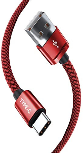 AMPLE TCL 605 60 SE 30 Charger Cable, 1M Nylon double Braided USB C Fast Charging Cable for TCL 405 501 503 505 50SE 50 Pro/TCL 40 SE 30 SE 40R 30+ 20L 20 5G 20 Pro 5G (RED)