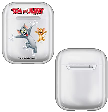 Head Case Designs Offizielle Tom and Jerry Darsteller Grafiken Durchsichtig Harte Kristall Handyhülle Hülle Huelle kompatibel mit Apple AirPods 1 1st Gen / 2 2nd Gen Charging Case