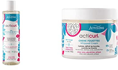 Activilong Gel Activateur de Boucles Acticurl & Acticurl Hydra Crème Fouettée Pitaya Glycerin Aloe Vera 300 ml