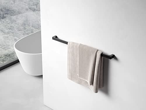KEUCO Badetuchhalter aus Metall, schwarz-matt, 82cm lang, für Badezimmer oder Sauna, für Handtücher, Wandmontage, Handtuchstange Edition 11