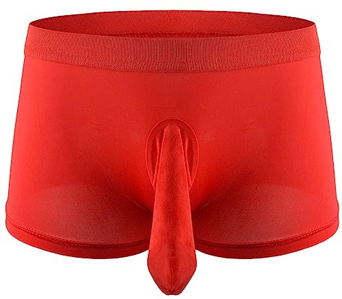 Czizitong Männer Elefant Unterwäsche Beutel Slips Strings Lustige Unterwäsche (Rot)