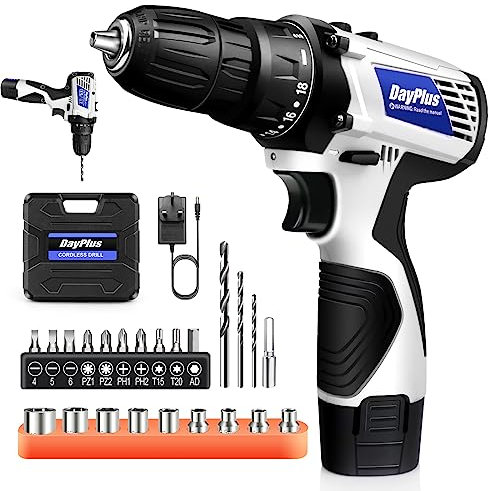 Cordless Drill and Screwdriver Set, 16.8V Mini Drill with 1500 mAh Battery & Charger, 23Pcs Accessories - Drill Bits, Sockets, Screwdriver Bit. LED Work Light, Quick Change Chuck