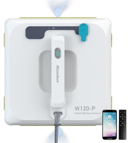 Mamibot fensterputzroboter W120-P Wasser Spray Fenster Reinigung Roboter Vakuum mit iGlassbot APP/Fernbedienung, für Fenster GlasFliesenMarmor Reinigung