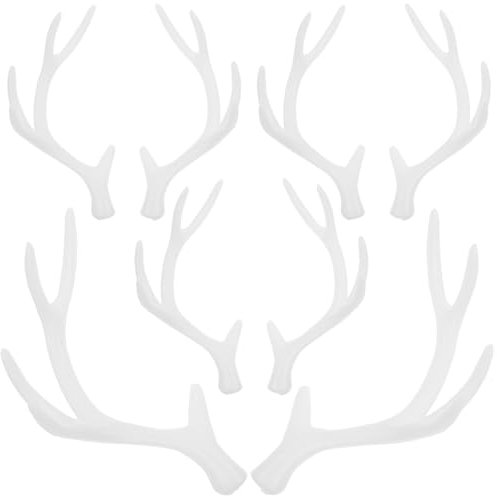 ABOOFAN 4 Paare Rentier Geweih Basteln Weihnachtszweige Künstliche Getrocknete Äste Und Zweige Deko Weihnachten Ornamente DIY Schneemann Elch Haarschmuck Dekozweige Baumschmuck Vasenfüller