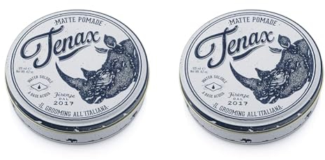 Tenax Ultra Strong Shine Pomade, 125 ml, wasserbasierte Pomade für Männer verleiht superfesten Halt & starken Glanz, leicht auszuwaschendes Haarwachs mit markantem Duft (Packung mit 2)