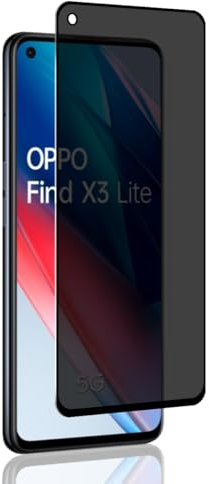 Yiunssy Protector de pantalla Privacidad para OPPO Find X3 Lite Cristal Templado, Cobertura Completa/Dureza 9H,Anti Espía Privacy Vidrio Templado para OPPO Find X3 Lite