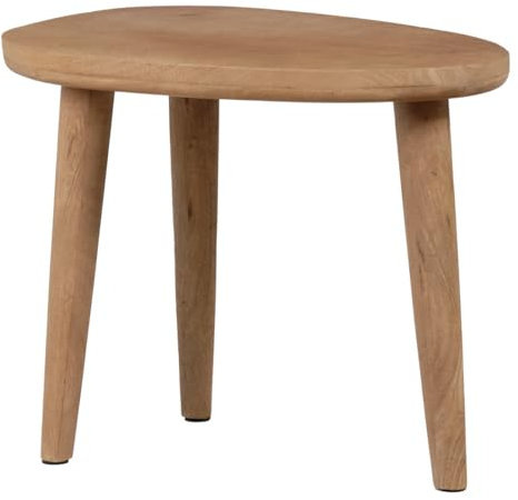 Meubletmoi Ocala Couchtisch, dreieckig, oval, rund, L. 50 cm, aus massivem Mangoholz – Exotische Handwerkskunst