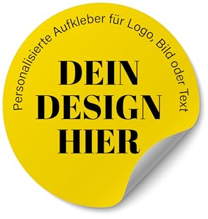 Aufkleber selbst gestalten – ab 50 Stück – rund, ab Ø 2 cm, Papier oder Folie – personalisierte Sticker auf Rolle – als Logo Aufkleber, Etikett für Gastgeschenke, handmade Produkte – selbstklebend