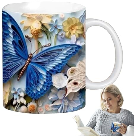 Besreey -Keramikbecher, Becher - Kaffeetasse mit -Muster | Heiße Schokoladentasse für Sammler, originelle Geschenke für Frauen und Männer, Teetasse für den Arbeitsplatz und die Küche zu Hause