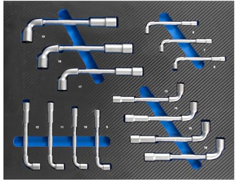 TRUTZHOLM Profi Werkstattwagen Einlagen Werkzeugeinlage in verschiedenen Ausführungen aus Schaumstoff 520x400mm (Winkelsteckschlüssel-Set)