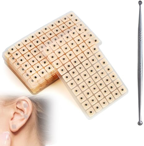600 Stück Ohrsamen Akupunktur, Akupunktur-Ohrsamen, Ohrmassage Aufkleber, Einweg-Ohrsamen, Multi-Konditionsmassage, Akupressur-Set, Meridianstift Akupressur Stab,Akupunktur-Stäbchen Narbenpflege