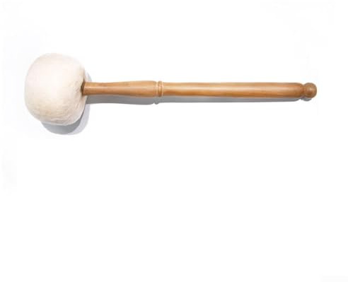 HEBEOT Bâton de bol chantant pour méditation tibétaine - Bâton de bol chantant tibétain - Maillet en bois - Blanc - 34 x 8 cm