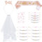 ZOCONE 16 Stück Bride to Be Schärpe Set Junggesellenabschied Frauen, mit 12 Team Bride Armbänder+1 Braut Schärpe+Braut Schleier+Roségold Tattoos+Tiara, Hen Party Accessoires Bachelorette Party Deko