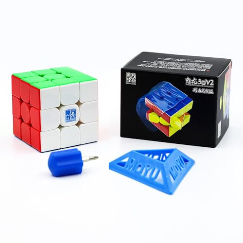 MOYU Meilong 3M V2 Magnetischer Geschwindigkeitswürfel, 3 x 3, magnetischer Sticker, verbessertes 3D-Puzzlespiel, Geschenk für Kinder und Erwachsene (magnetische UV-Beschichtung)
