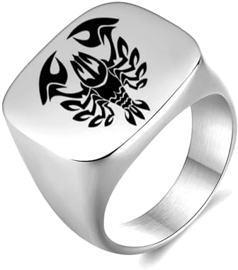 UOMSKTY Krebs 12 Sternbild Ring,Unisex Schlichter Vintage Horoskop Ring Punk Ringe,Astrologischer Zeichen Ring Paar Ring Sternzeichen Schmuck Geburtstagsgeschenk,8