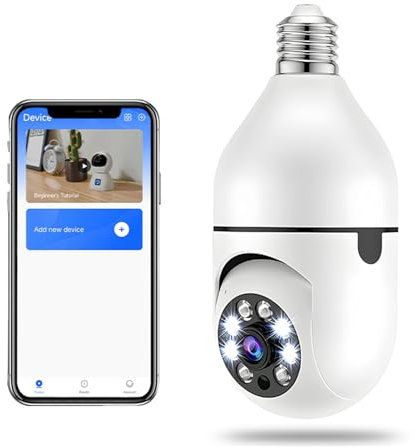 Lrenjon 3MP HD Light Bulb Security Camera, 2K Wireless Indoor Outdoor 2.4G WiFi Camera, LED Light Blub Camera with Infrared Night Vision & Motion Detection & 2-Way Audio Home for Baby/Elder/Pet