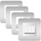 4 Pcs Light Switch Cover Plates,Light Switch Surround,Surround Single Light Switch Cover,Switch Sticker Cover Square Shape Luxurious Light Switch Cover WallFor Home Wall Switch Decoration(Silrve)