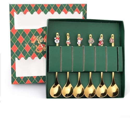 Ensemble de couverts fantaisistes en acier inoxydable pour fêtes de fin d'année (D)