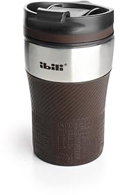 IBILI - Vaso Doble Pared Sport Café, 260 ml, Acero inoxidable, Hermético, Marron
