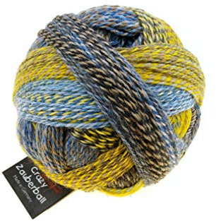 Schoppel Zauberball Crazy | Nachhaltige Sockenwolle mit Farbverlauf | Sockengarn zum Stricken oder Häkeln | bunte Strumpfwolle 100g (2332 Sanduhr)