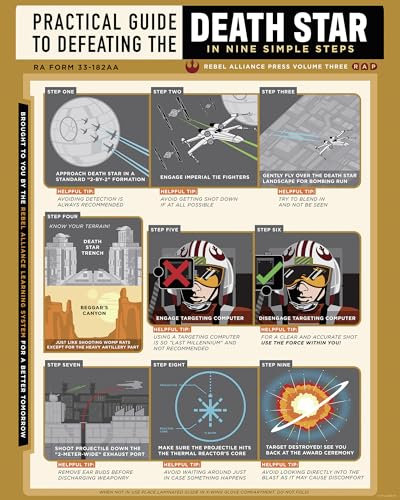 Komar Wandbild- Star Wars Death Star Defeating Guide - Größe 40 x 50 cm - Poster, Kinderzimmer, Dekoration - gerollt ohne Rahmen, Grau