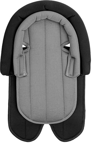 storchenbeck 2-in-1 Kopf- und Körperstütze für Babys | Verstellbares Einlagekissen für Babyschalen und Kleinkinder | Universell passend für Kinderwagen, Autositz, Schaukel und Wippe (Schwarz)