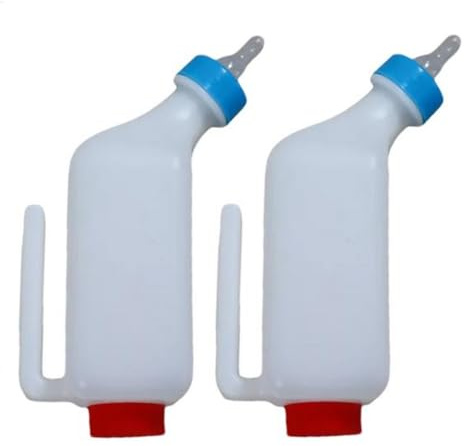 Lamb Feeding Bottle, 2pack 800ml Animal Lamb Milk Bottle with Scale and Handle, Animal Goat Milk Feeder Hangable Livestock Drink Bottles, Nursing Bottles for Feeding Dogs, Cow, Sheep and Goat Lambing