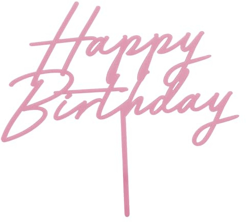 Acryl Cake Topper Happy Birthday – Hellrosa Matt 16,5 cm Höhe – Tortendeko Geburtstag