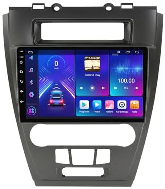 Android 14 Radio Estéreo De Coche 2 DIN Para Ford Fusion Mondeo Mustang 2009-2012 9 Pulgadas Pantalla Táctil Reproductor multimedia con CarPlay y Android Auto inalámbrico/FM AM/SWC/BT 5.0(P5 4G+WIFI 8