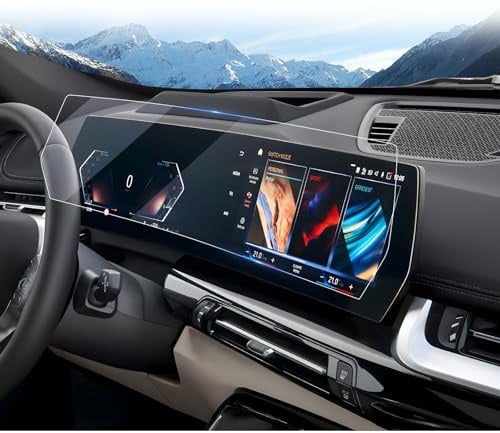LUWU 2 Piezas Compatibles con BMW X1 iX1 U11 / X2 iX2 U10 / 1er F70 2022-2024 2025 Protector de Pantalla Nanométrico (Instrumentos de 10,25 Pulgadas + Navegación de 10,7 Pulgadas) 6H Antiarañazos