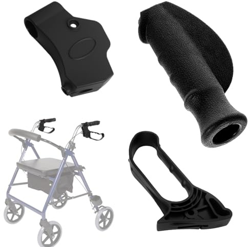 Rollator Handbremse & Griff Montage für Rollator Ersatz – Mobilitätshilfe Handgriffe ohne Bremskabel, passend für 22 mm Schläuche