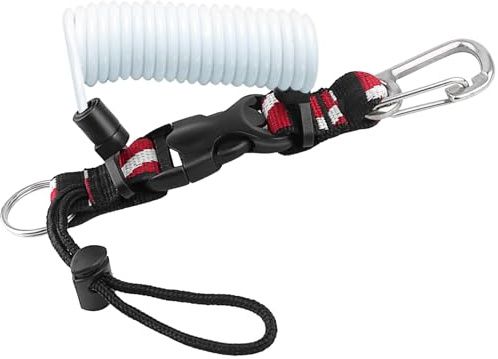 WHKM Einziehbarer Diving Flag Sicherheit Tethers Scubas Diving Lanyard Webbings Gurt Für Sichere Ansätze Von Kameras Spring Coiled Lanyard