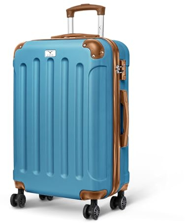 LUGG 24 Inch Suitcase Hard Shell Case 4 Wheel Travel Bag Lightweight ABS Material with TSA Lock Approved for Travel with easyJet, British Airways, RyanAir, Virgin Atlantic, Emirates (67x26x44cm)