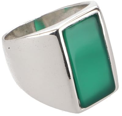 Herren Siegelring 925 Silber, massiver eckig polierter Ring, Achat
