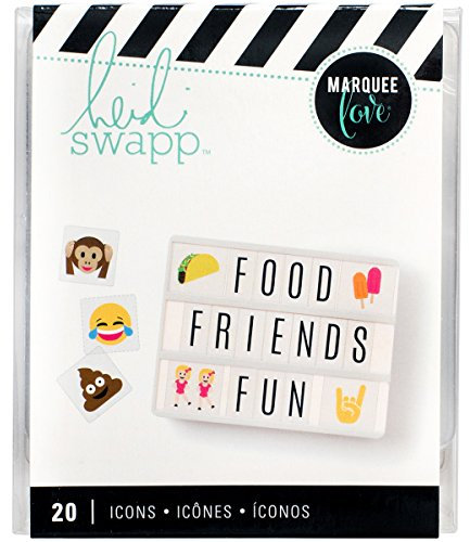 American Crafts Heidi Swapp 10268595 Schablone zum Leuchtpult Emojis 2 Ikonen – 20 EINSÄTZE
