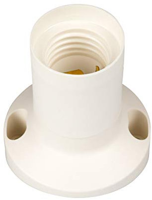 E27 Lampenfassung (PBT), Mantel glatt zu Wandmontage (schräg) Weiß (RAL 9003) 1 Stk.