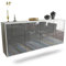 Dekati Sideboard Beaumont hängend (180x77x35cm) Korpus Weiss matt, Front Hochglanz Grau, Push to Open, Leichtlaufschienen